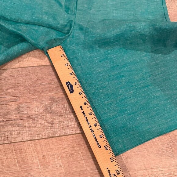 TALBOTS WOMENS GREEN LINEN SHORTS SIZE 6 - Picture 4 of 9